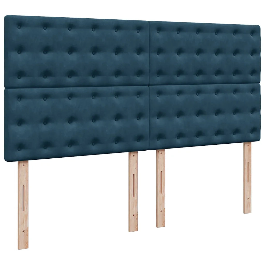 Giroletto a Molle con Materasso Blu 200x200 cm in Velluto 3294746