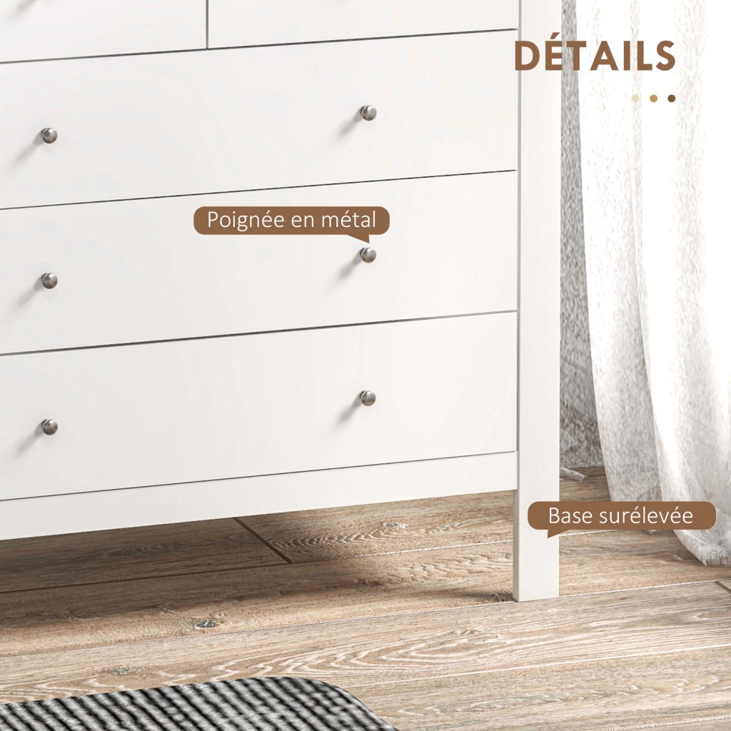 Cassettiera 5 cassetti ¨C Minimal ¨C legno, bianco, 79x39.5x80.5 cm