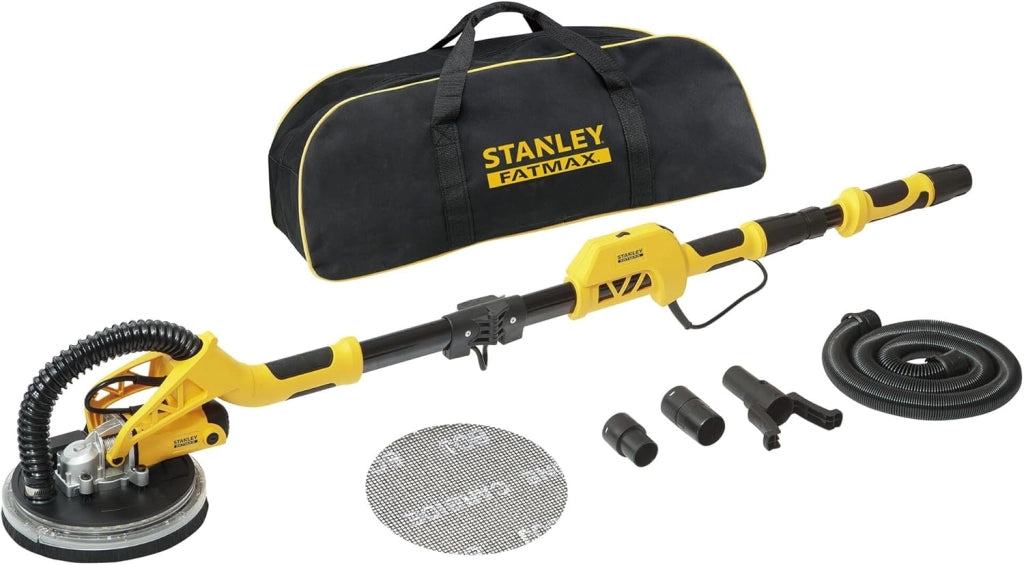 Levigatrice da muro Stanley FATMAX SFMEE500S 750W 225mm – Giraffa telescopica per cartongesso con LED e aspirazione polveri