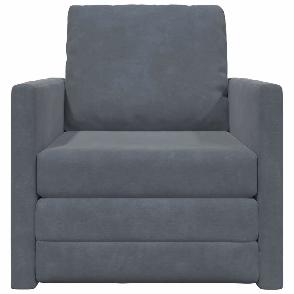 Divano letto-Sofa Letto-Daybed Grigio scuro 74 x 77 x 81 cm Velluto
