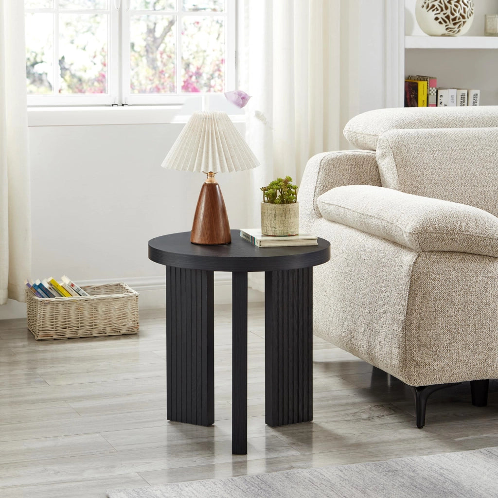TAVOLO da caffè rotondo Set da 2 pezzi in MDF nero