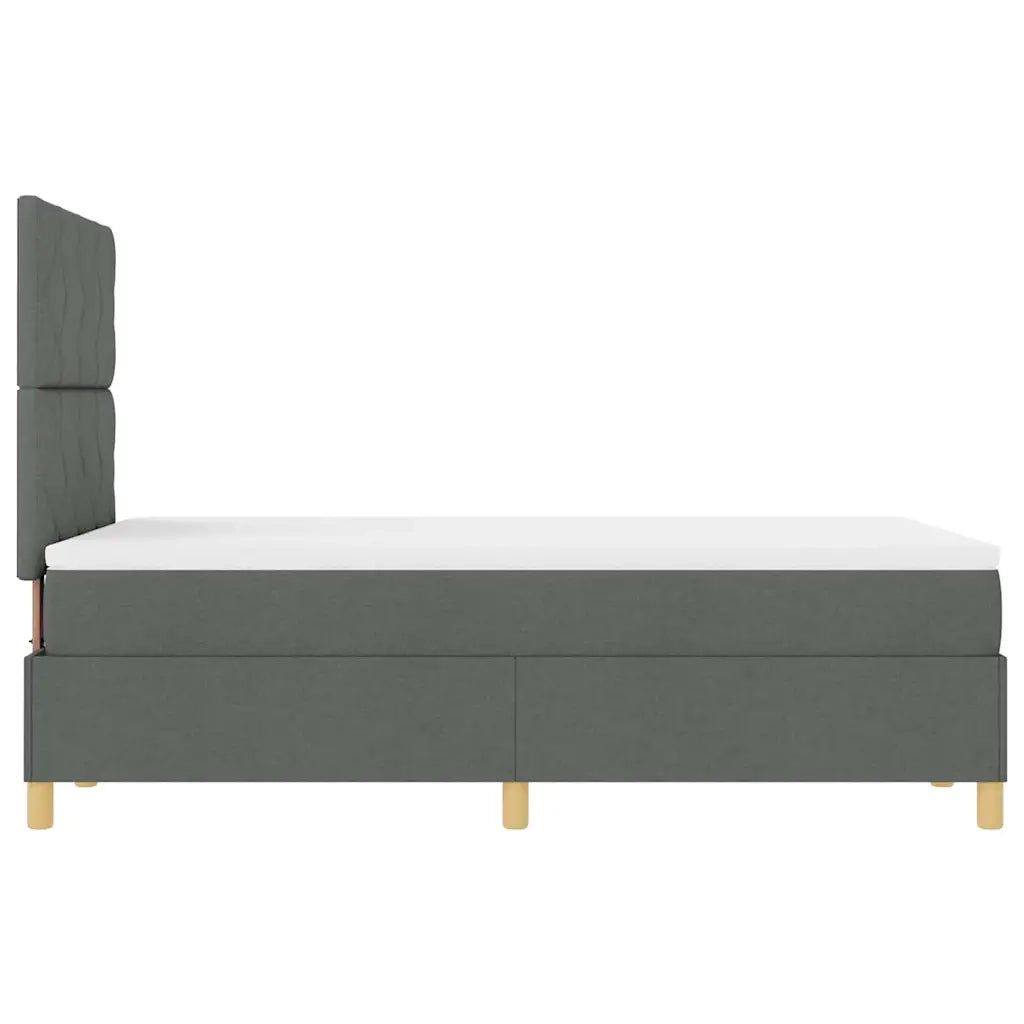 Letto a molle con materasso Grigio scuro 120 x 190 cm Tessuto 3339680