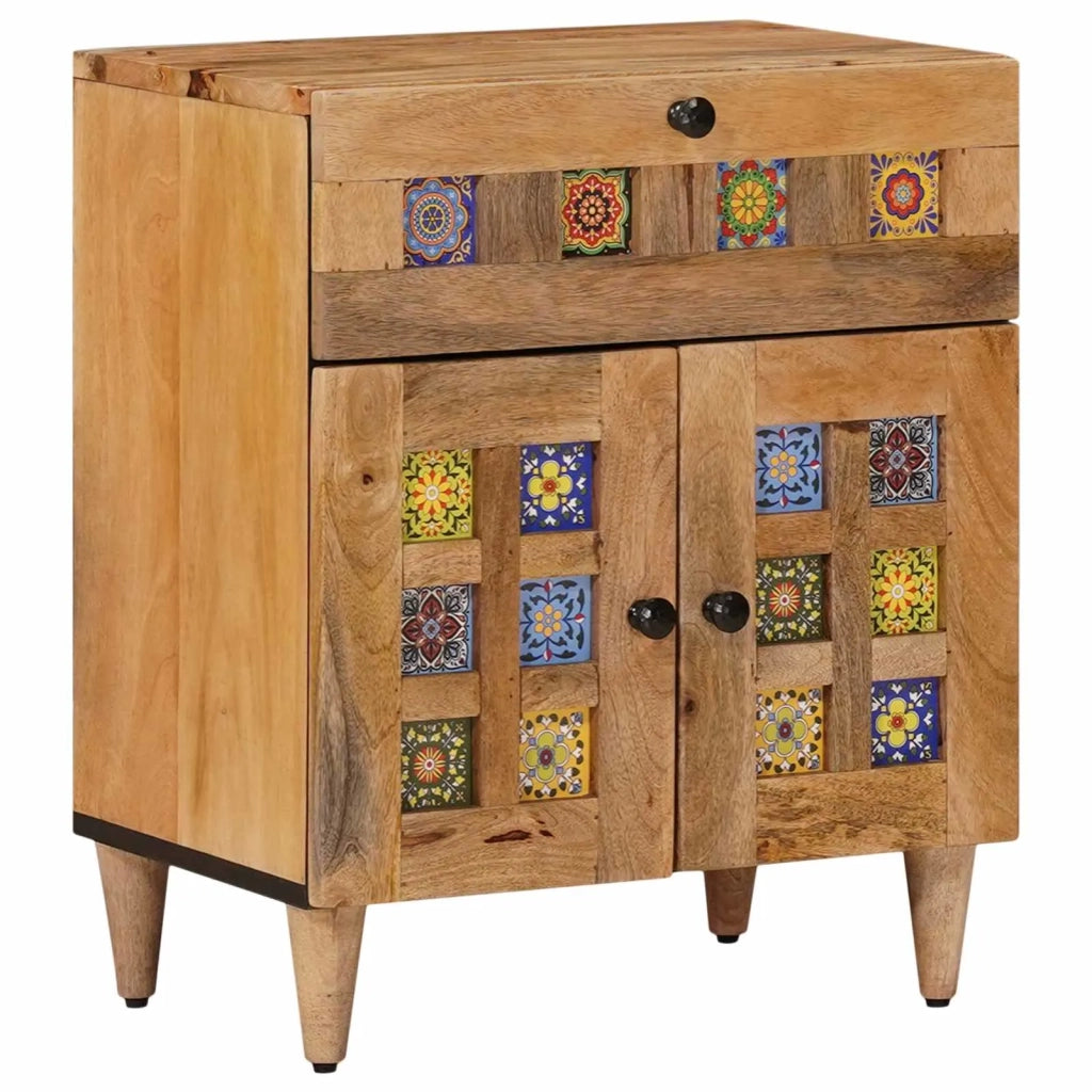 Comodino | Armadio da Notte | Mobiletto da notte con cassetto Naturale 50 x 33 x 60 cm