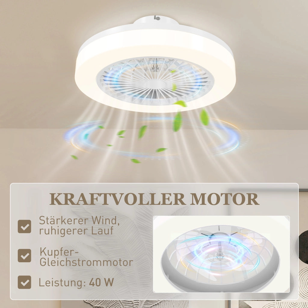 Ventilatore da soffitto con luce LED ¨C Xylo ¨C 6 velocit¨¤, telecomando, bianco