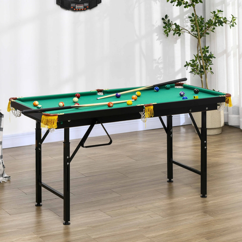 Tavolo da biliardo ¨C Minimal ¨C Verde, MDF e acciaio, 140x63x55-75 cm