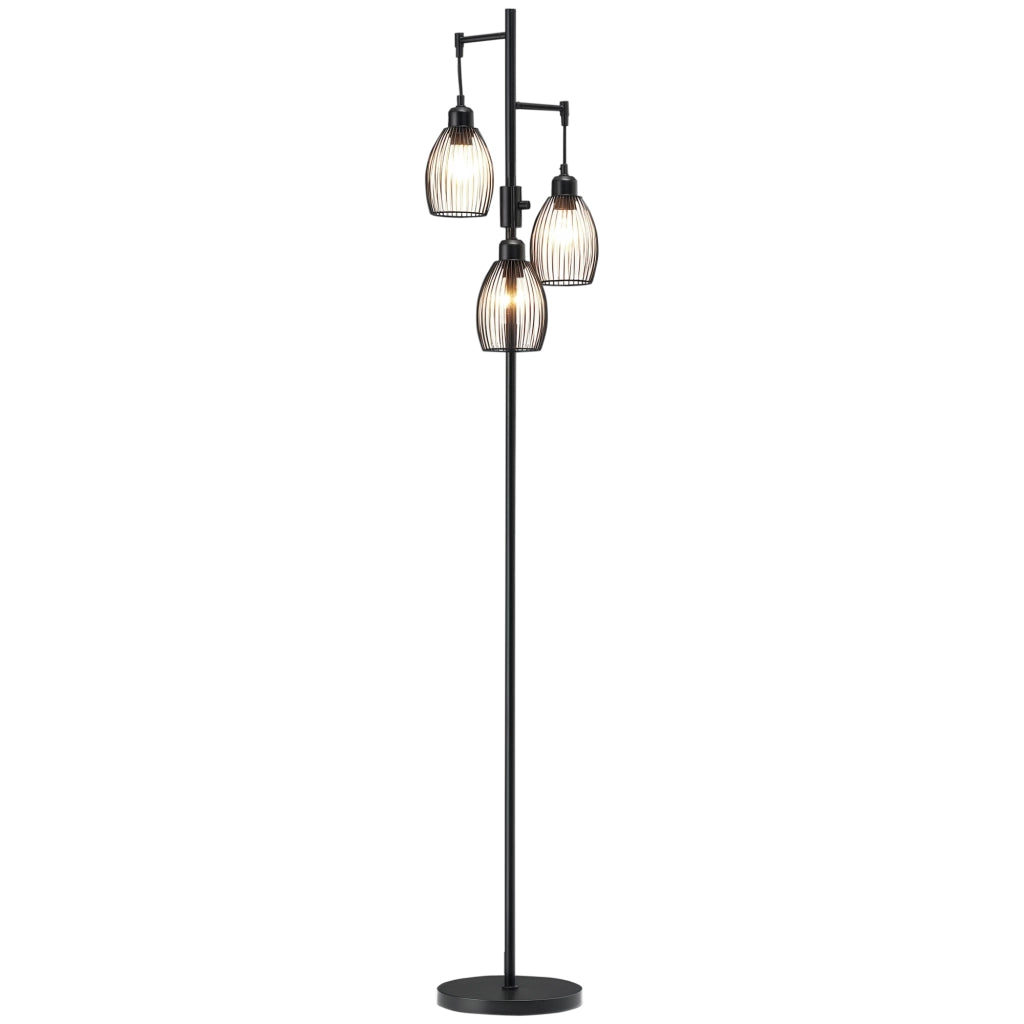 Lampada da Terra Industriale ¨C Zephmum ¨C Nero, Metallo, Regolabile