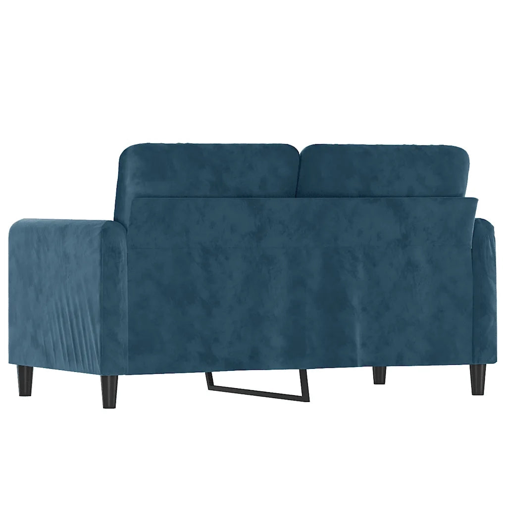 Divano | Divano da soggiorno | Sofa a 2 Posti Blu 120 cm in Velluto