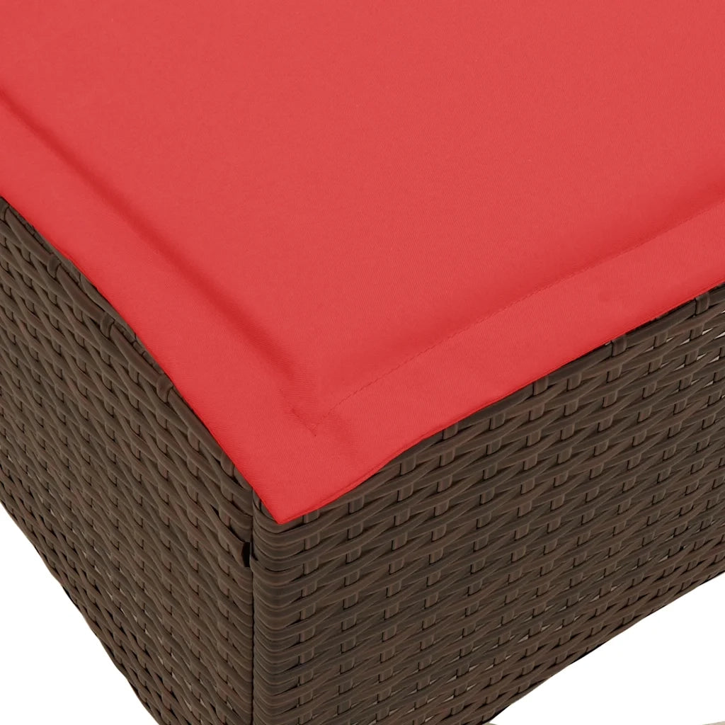Sgabelli Giardino con Cuscini 2pz Marrone 55x55x36cm Polyrattan 4108251