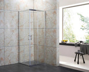 Box Doccia Cristallo 4 MM Trasparente o Opaco  2 lati Apertura Angolare Scorrevole - Misura: 90 x 90 x 185h (Opaco) 