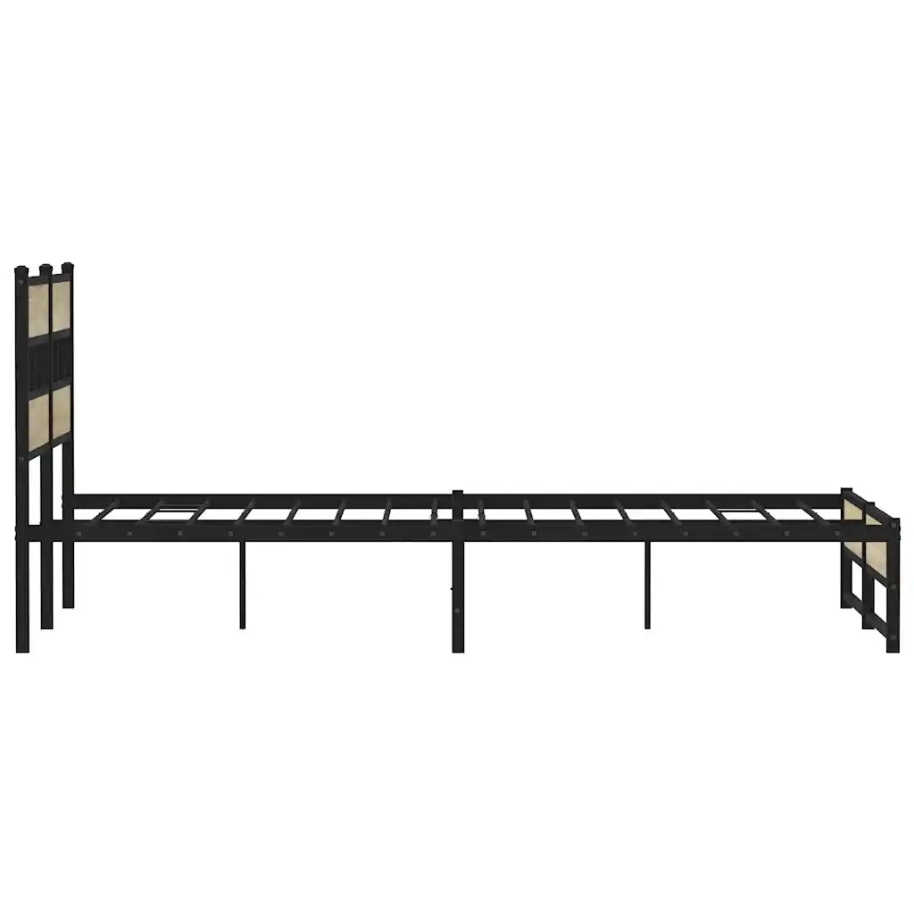 Letto matrimoniale | Letto per adulti | Giroletto senza Materaso in Metallo Rovere Sonoma 160x200 cm