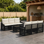 Set Divano da Giardino 7 pz Nero polyrattan 3435937