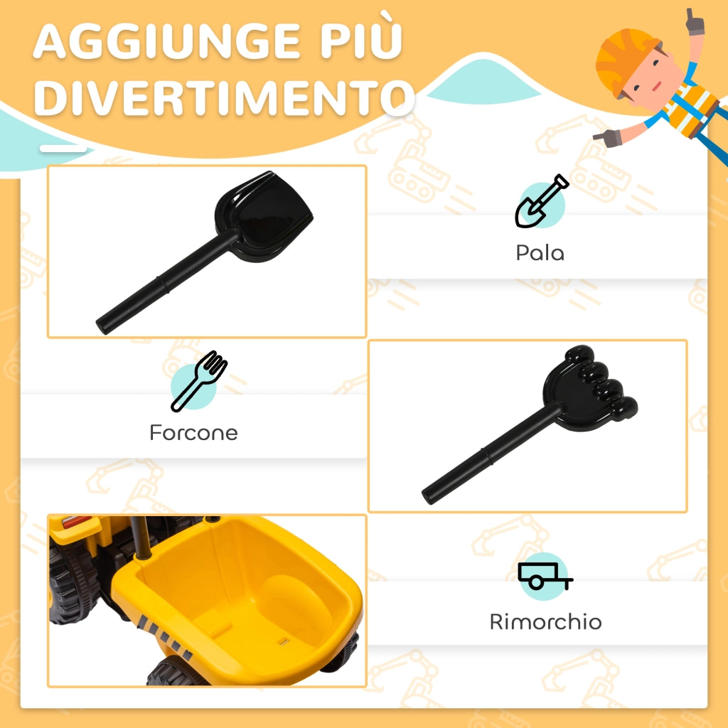 Camion Giocattolo per Bambini ¨C Minimal ¨C Giallo PP e Metallo 91x29x44 cm