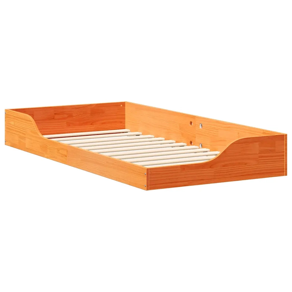Struttura del letto Marrone cerato 90 x 190 cm Pino massello 873396