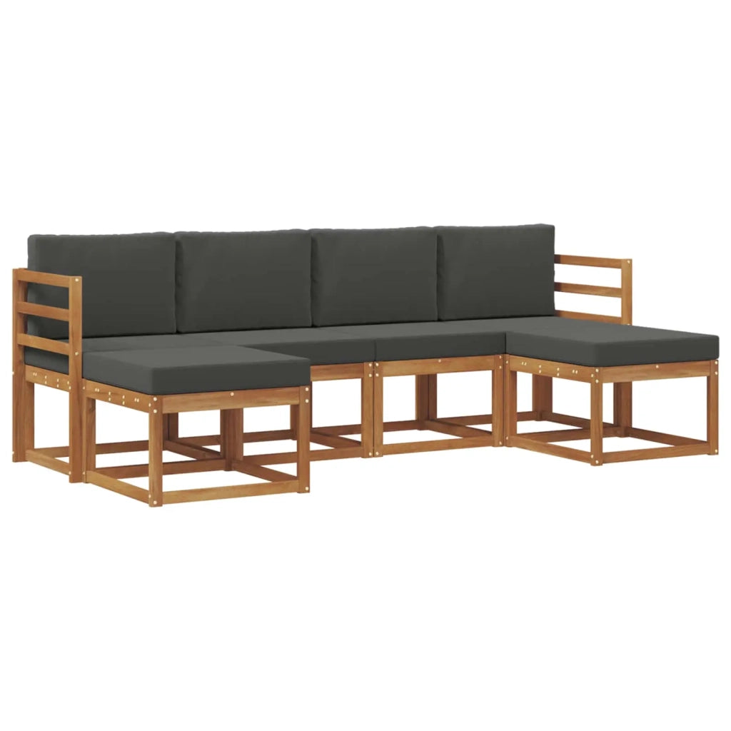 Set di divani da esterno con cuscino 6 pcs Naturale e Antracite 3366765