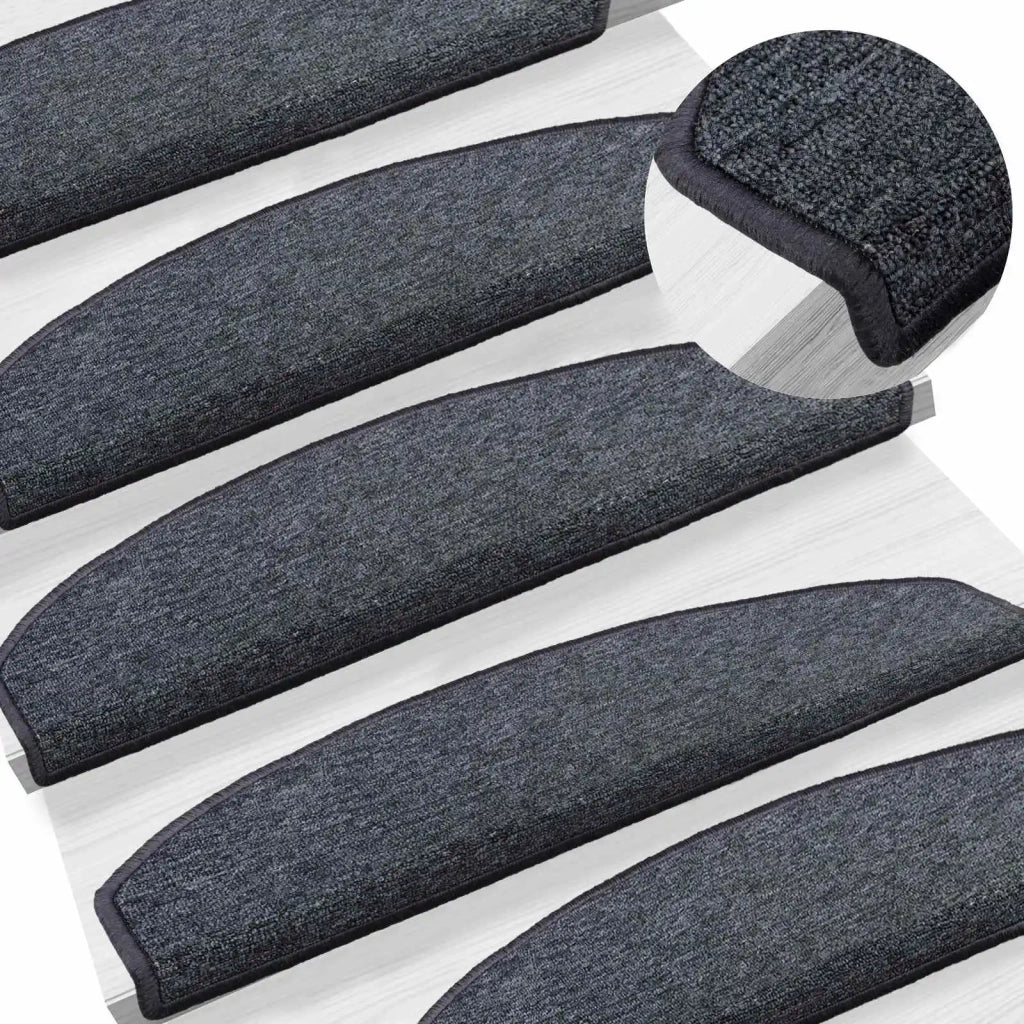 Tappetini per scale autoadesivi 15 pz | Gradini per Scale Grigio scuro e blu