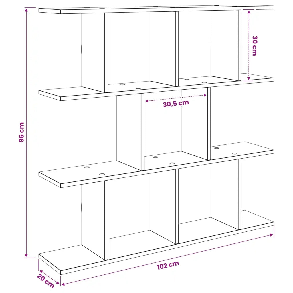 Scaffale da parete Rovere Nero 102 x 20 x 96 cm 8012213