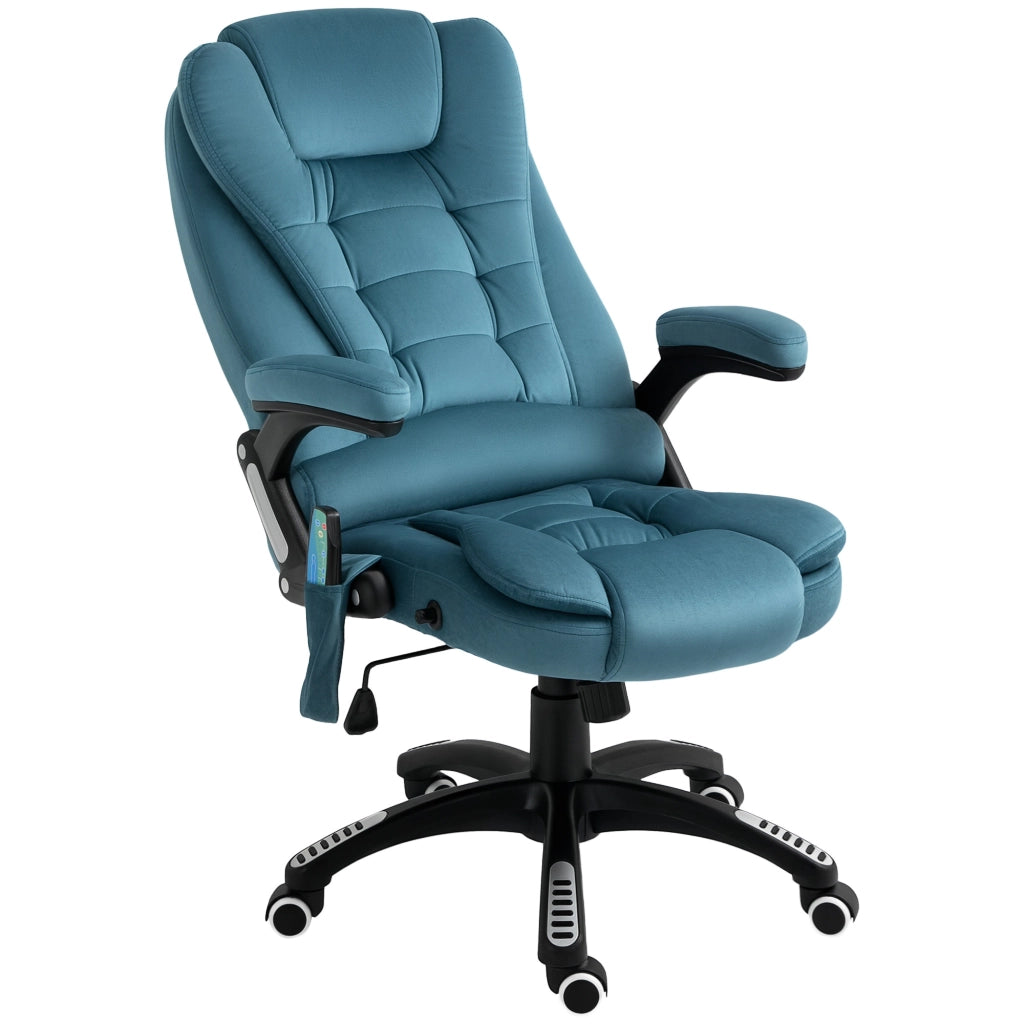 Poltrona da ufficio massaggiante e riscaldante ¨C Minimal ¨C blu, tessuto poliestere
