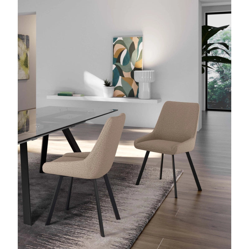 Set di 4 Sedie in Microfibra Fox 48cm X 60cm H 87cm Stones