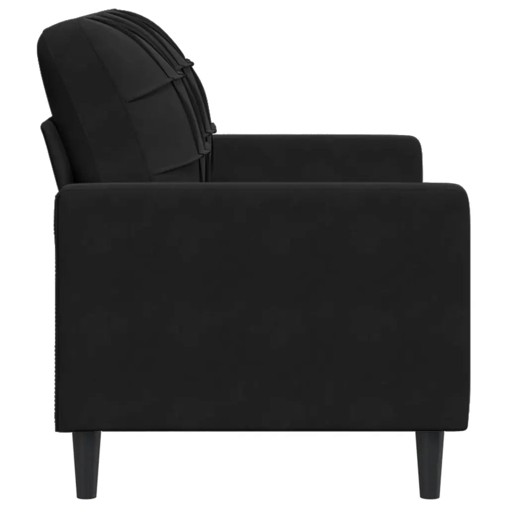 Divano | Divano da soggiorno | Sofa a 2 Posti Nero 120 cm in Velluto