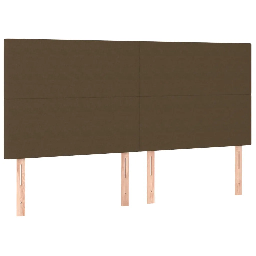 Letto a Molle Materasso e LED Marronescuro 200x200cm in Tessuto