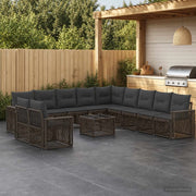 Set Divano da Giardino 12 pz Grigio e Grigio Scuro polyrattan 3435179