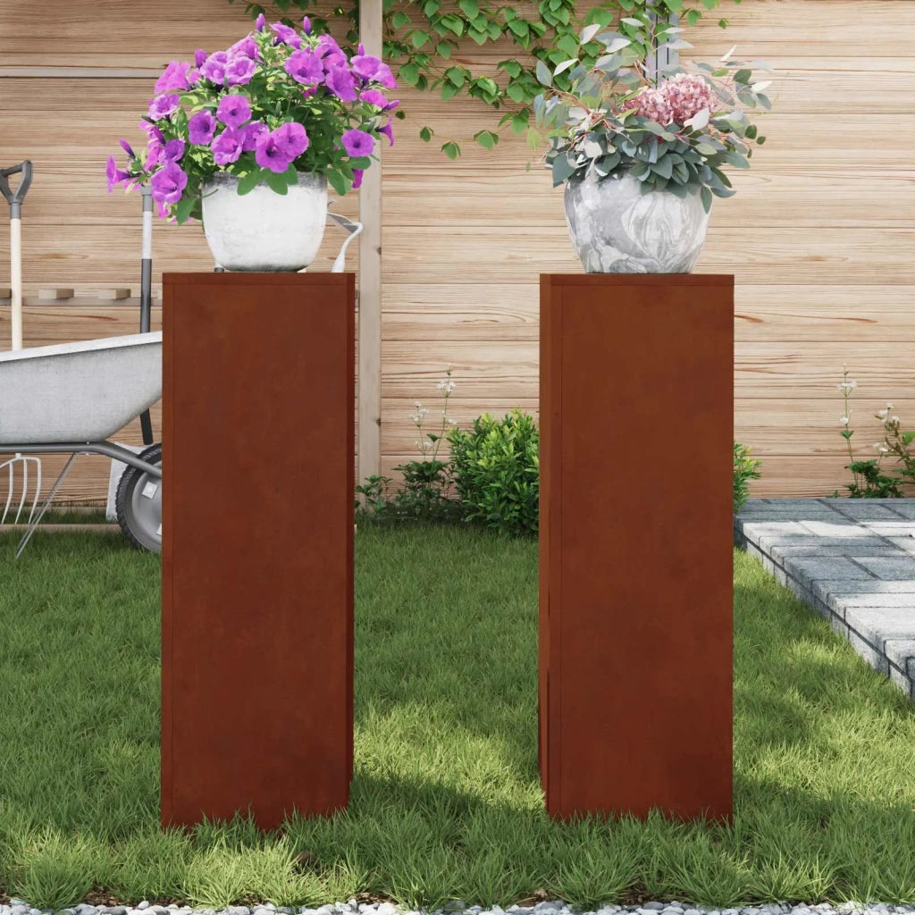 Supporto per piante | Sostegno per piante 2 pz Ruggine 24 x 24 x 75 cm