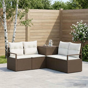 Set di divani 5 pz Marrone e Bianco Crema 3447794