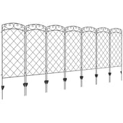Recinzione Giardino Decorativa ¨C Minimal ¨C 7 Pezzi Metallo Nero 344x110 cm