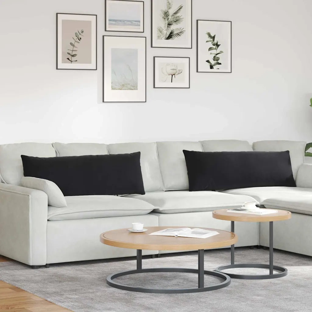 Cuscini da Divano 2 pz | Cuscini per sedie Nero 120 x 40 cm Tessuto in Cords