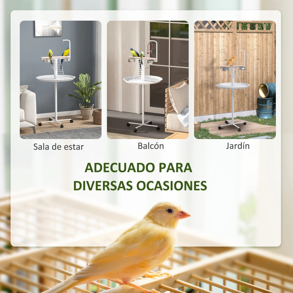 Mangiatoio per Uccelli con Ruote ¨C zephmum ¨C Bianco ?60x138 cm