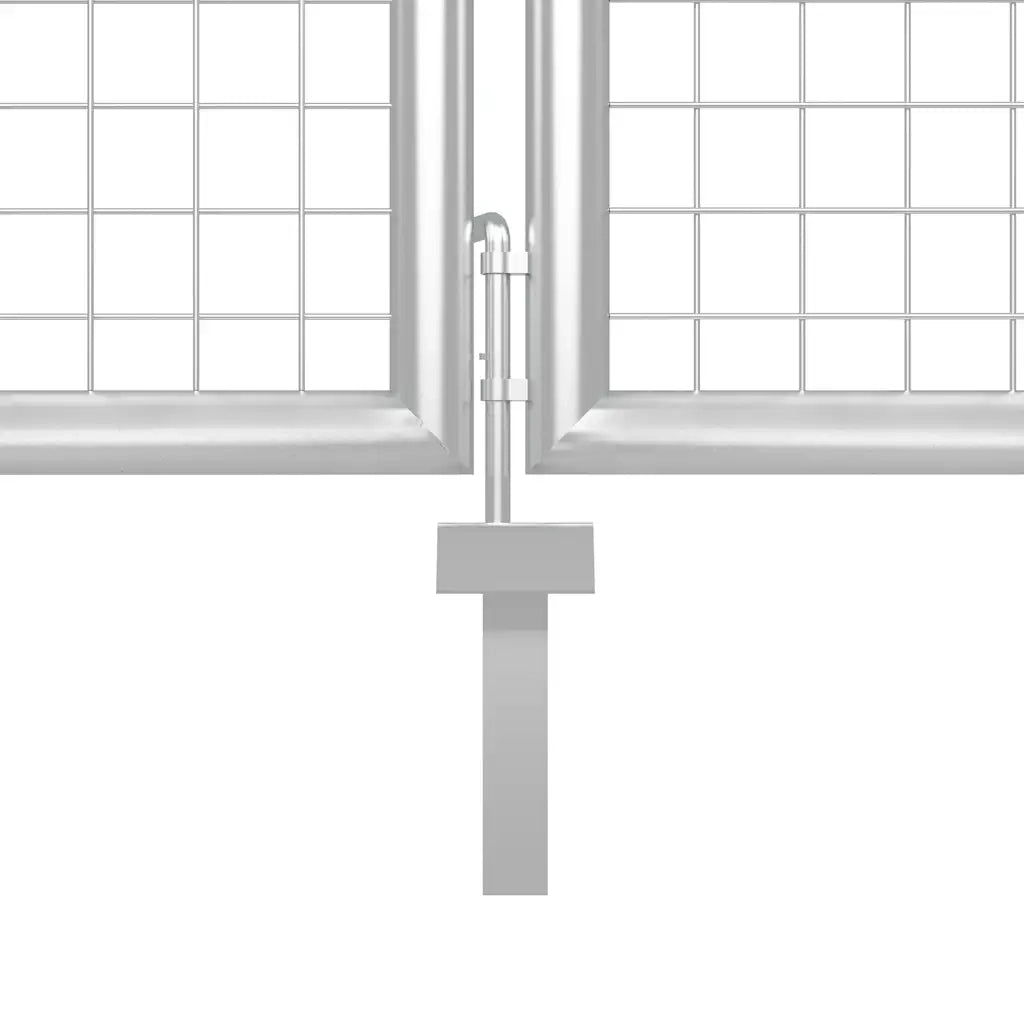 Cancello da Giardino in Acciaio 400x150 cm Argento 144349