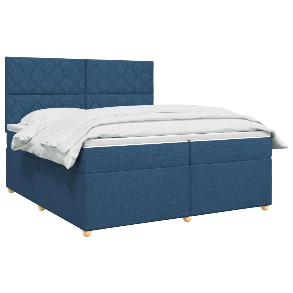 Letto box spring con materasso Blu 200 x 200 cm Tessuto 3455440