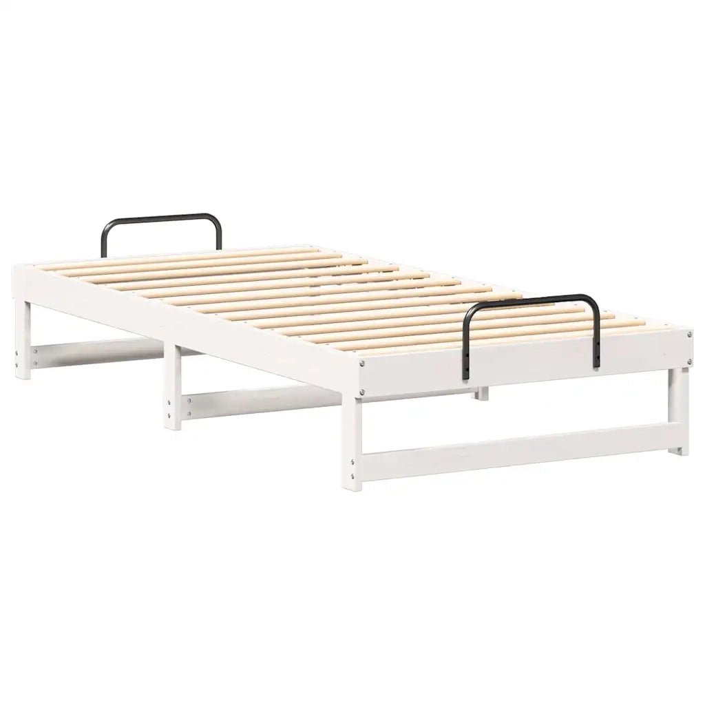 Struttura del letto Bianco 90 x 190 cm Pino massello 873152