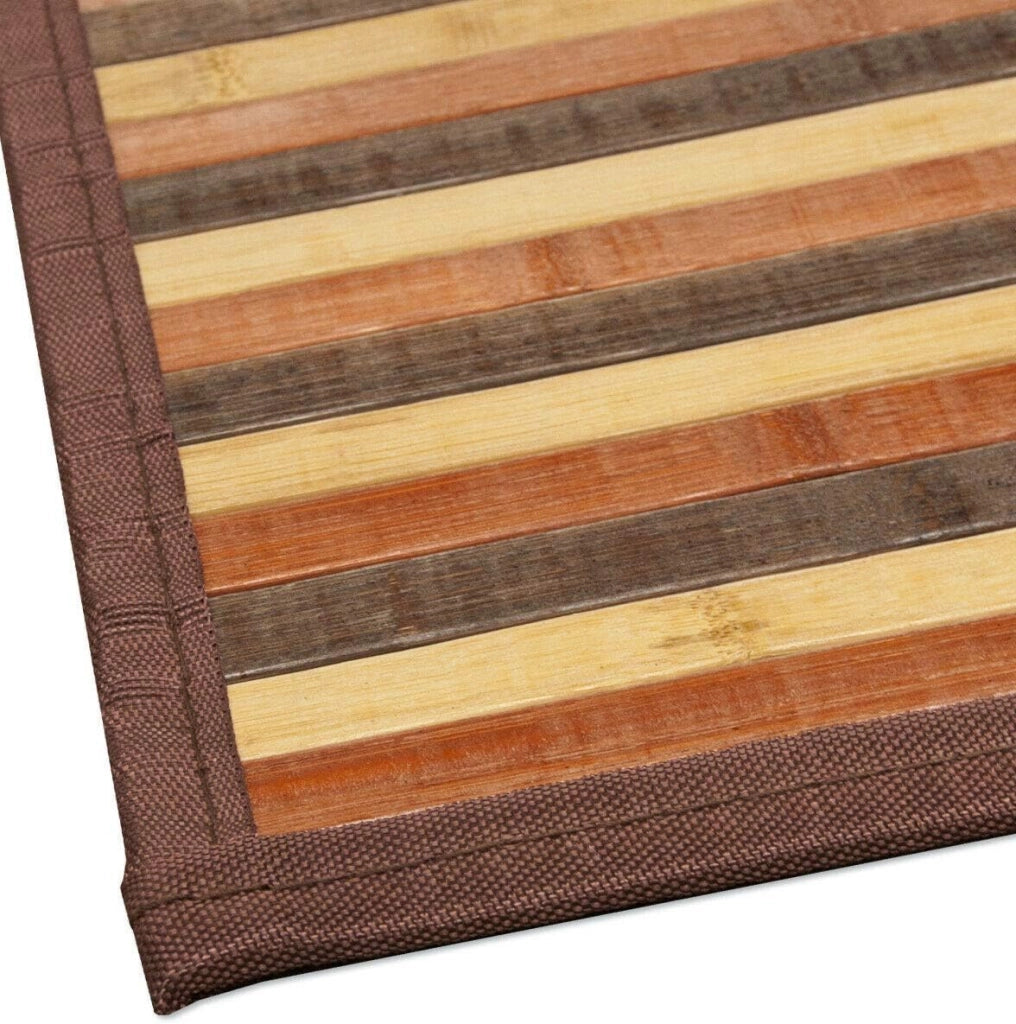 Tappeto Bamboo Legno 30x43 cm Stuoia Cucina Degradè Tovaglietta Colazione Retro Antiscivolo Beige