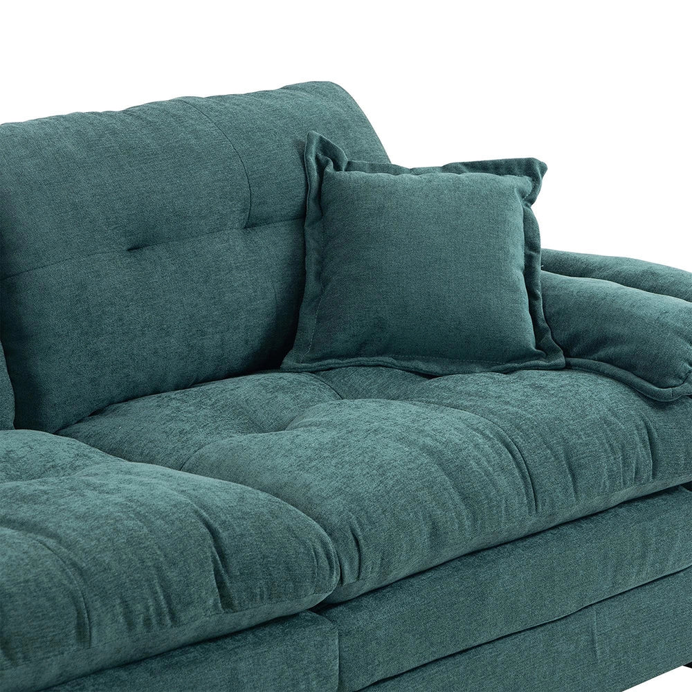 Divano singolo in chenille - Xylo - 213 cm - Cuscini doppio strato