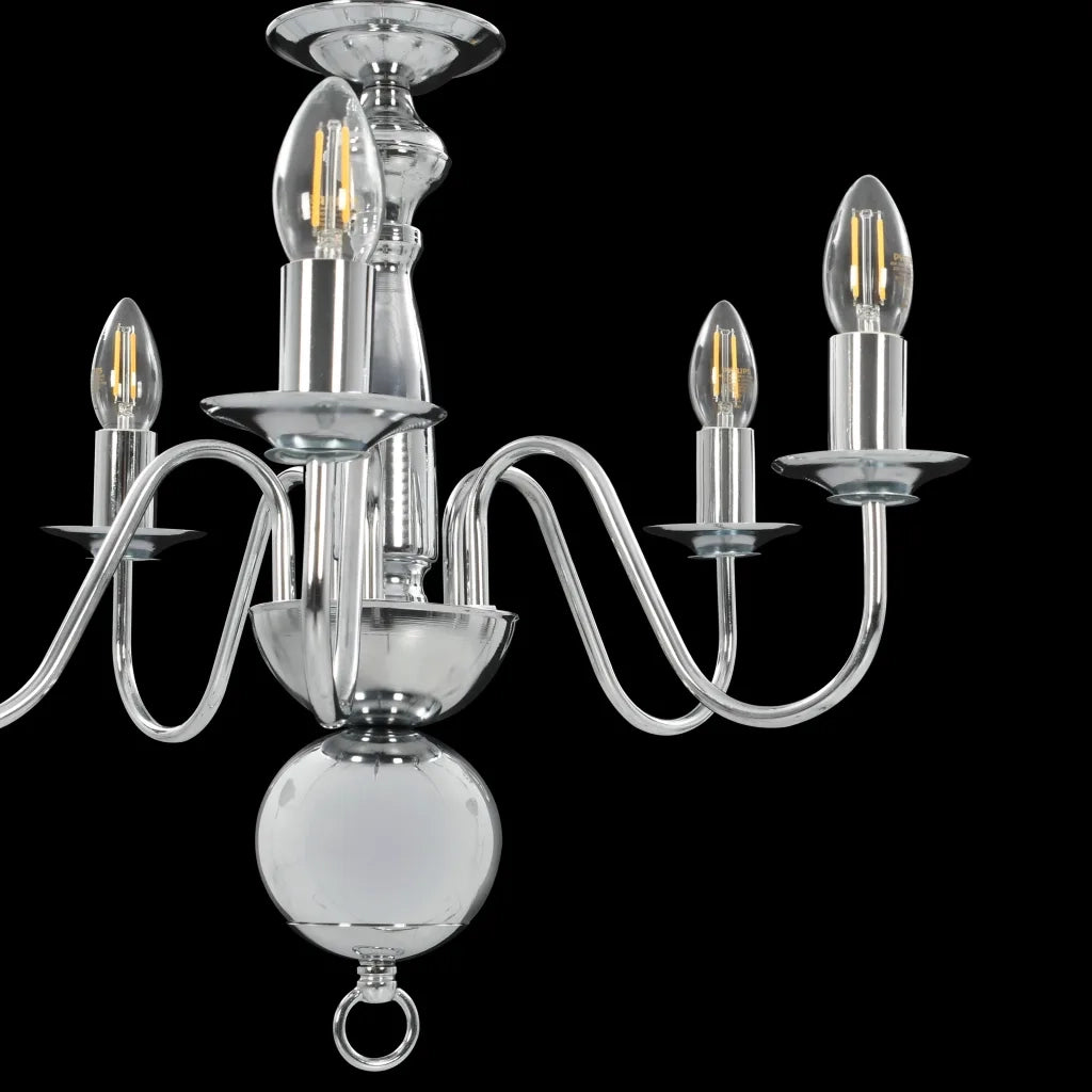 Lampadario Argento 5 Lampadine Attacco E14 281616