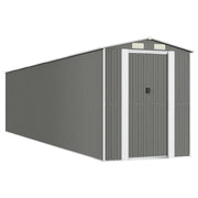 Casetta da giardino cabina ripostiglio capanno da esterno capanno per attrezzi robusta colore chiaro 192 x 855 x 223 cm acciaio zincato grigio 02_0022263