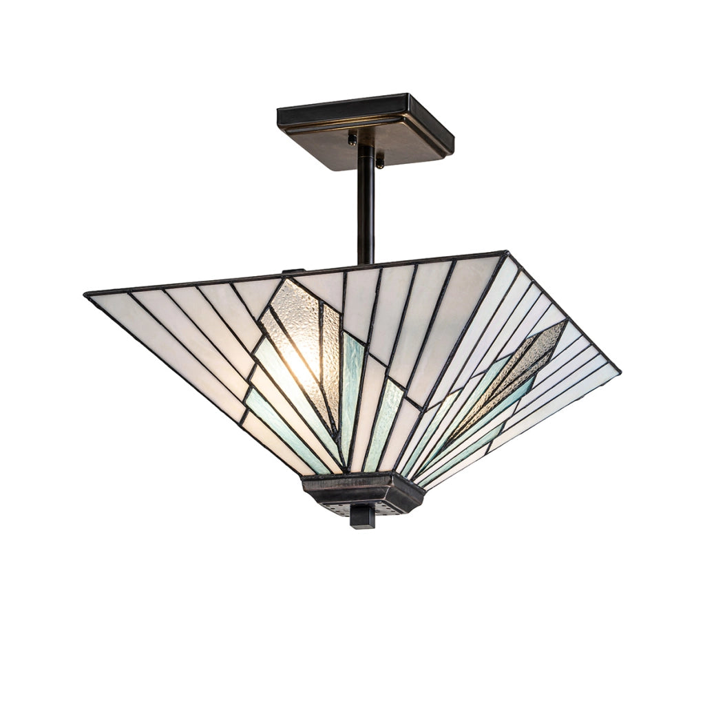 Lampada a sospensione Tiffany Alderley Elstead 2xE27 Ø38