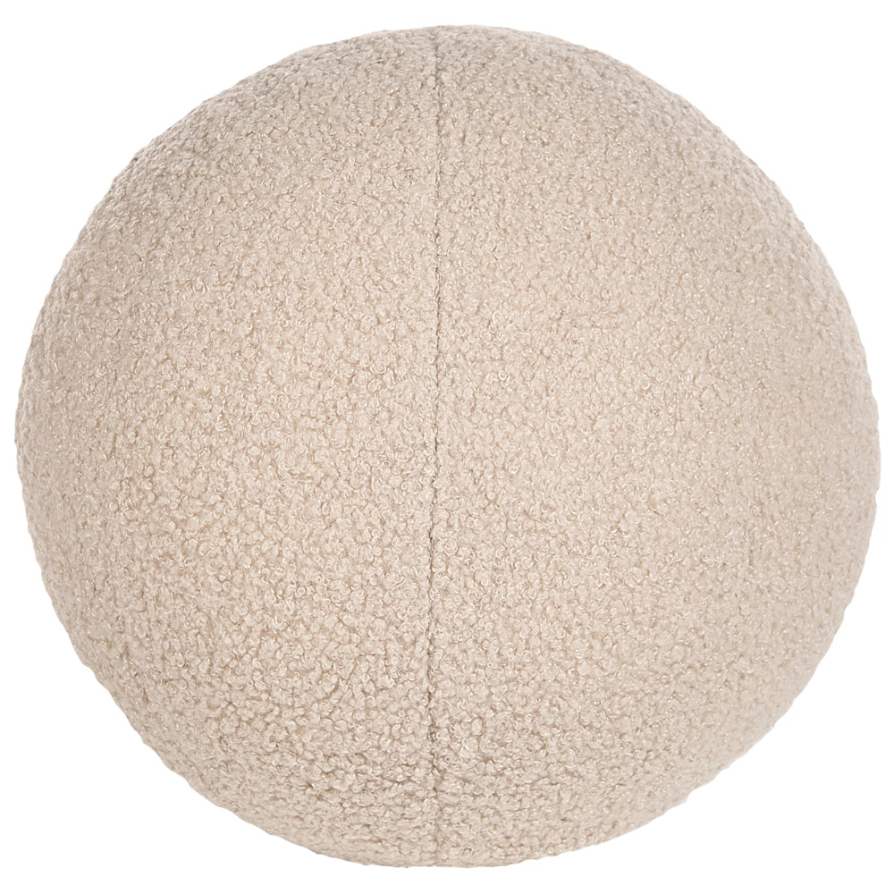 Divano a 3 posti in tessuto bouclè beige con cuscini aggiuntivi stile elegante