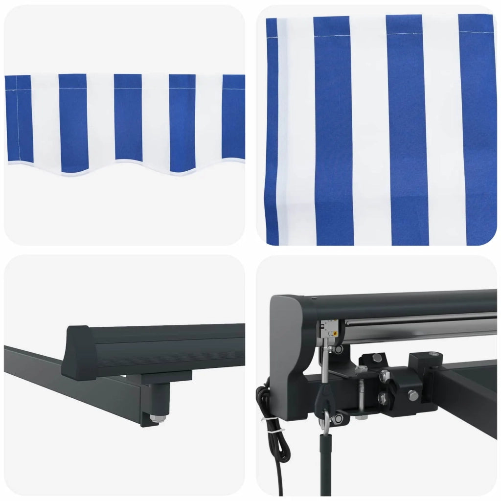 Tenda Retrattile Blu e Bianco 300 x 250 cm 3329914