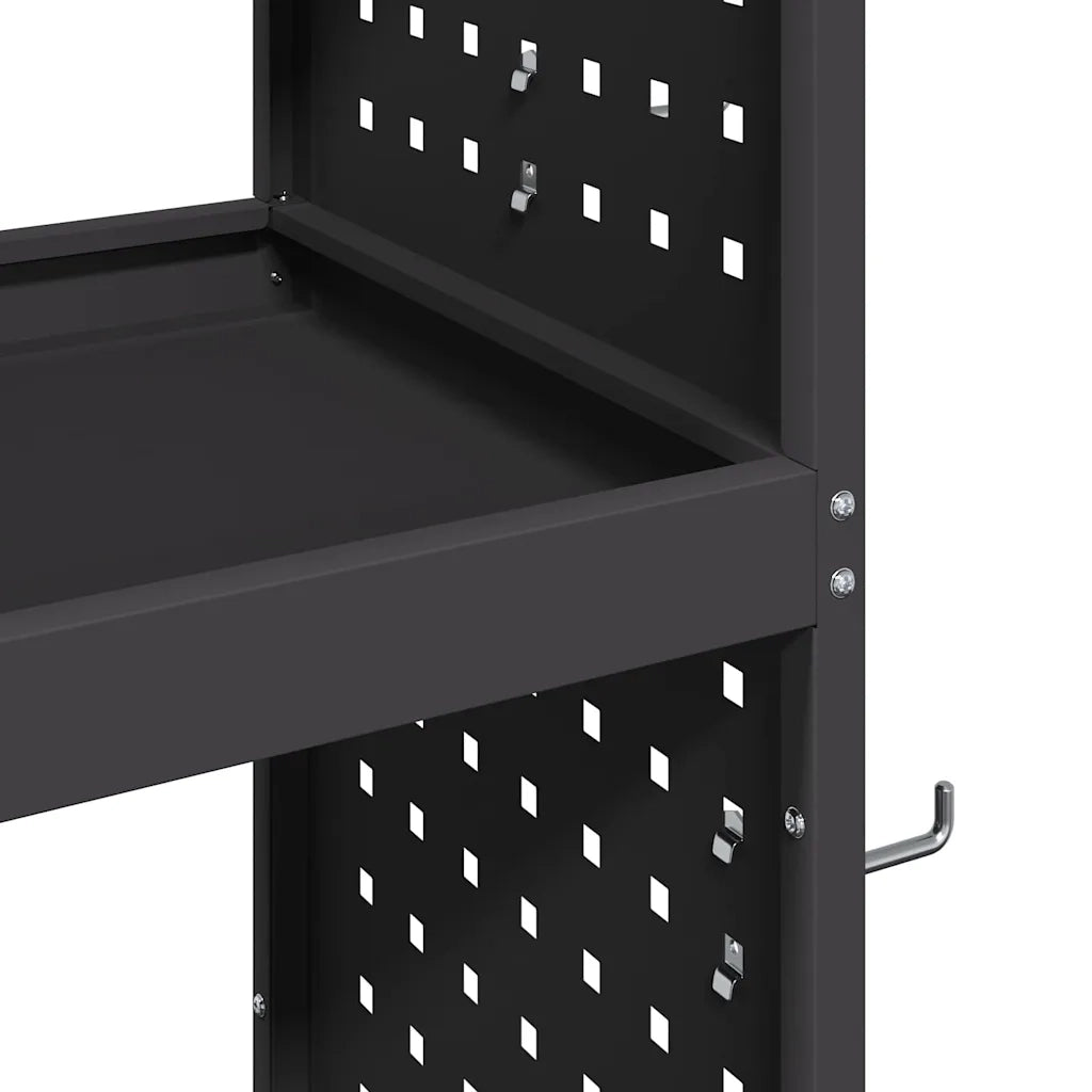 Carrello per Attrezzi con lo scaffale Nero 65 x 35 x 111 cm 874546