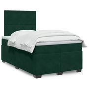 Giroletto a Molle con Materasso Verde Scuro 120x200 cm Velluto 3290879