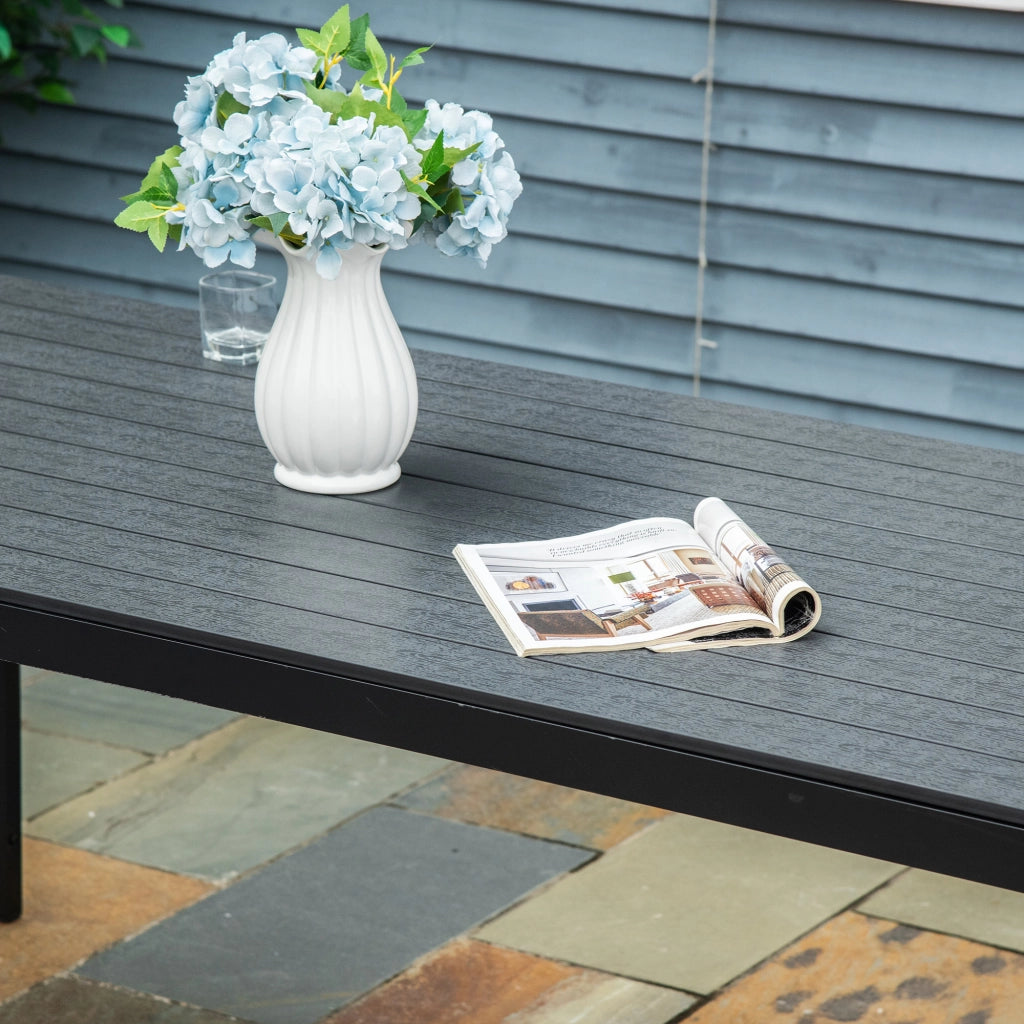 Tavolo da giardino in plastica ¨C Minimal ¨C 190x84.5x72 cm nero effetto legno
