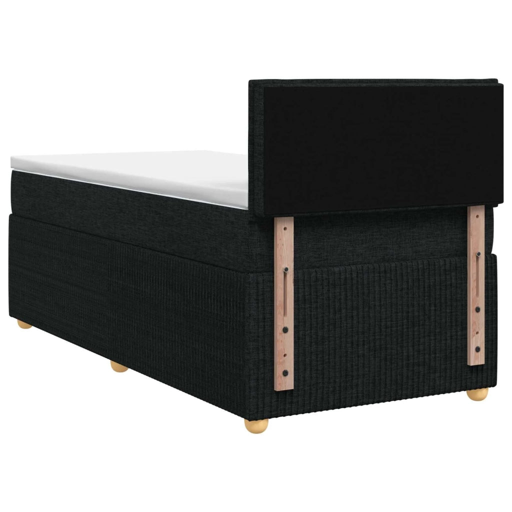 Letto box spring con materasso Nero 90 x 200 cm Tessuto 3451372