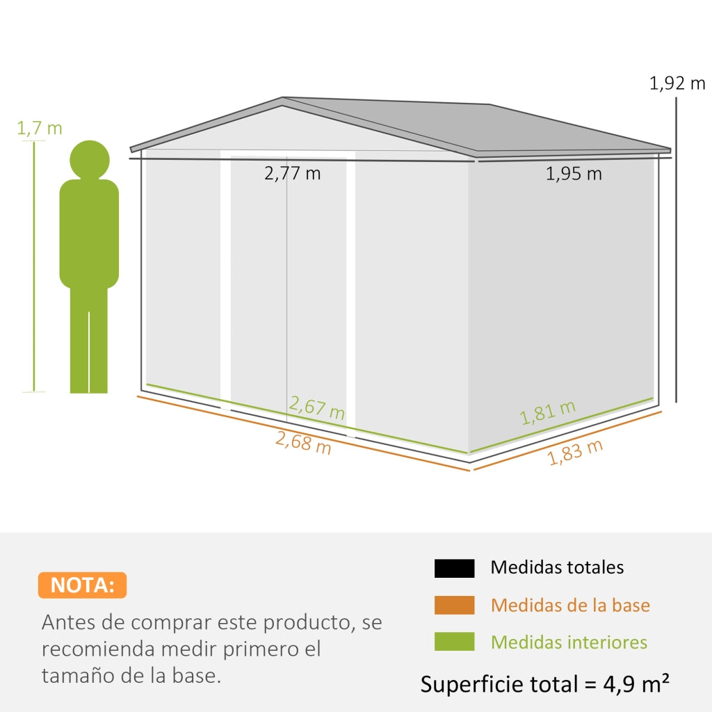 Casetta da Giardino ¨C Zephmum ¨C Grigio 277x195x192 cm