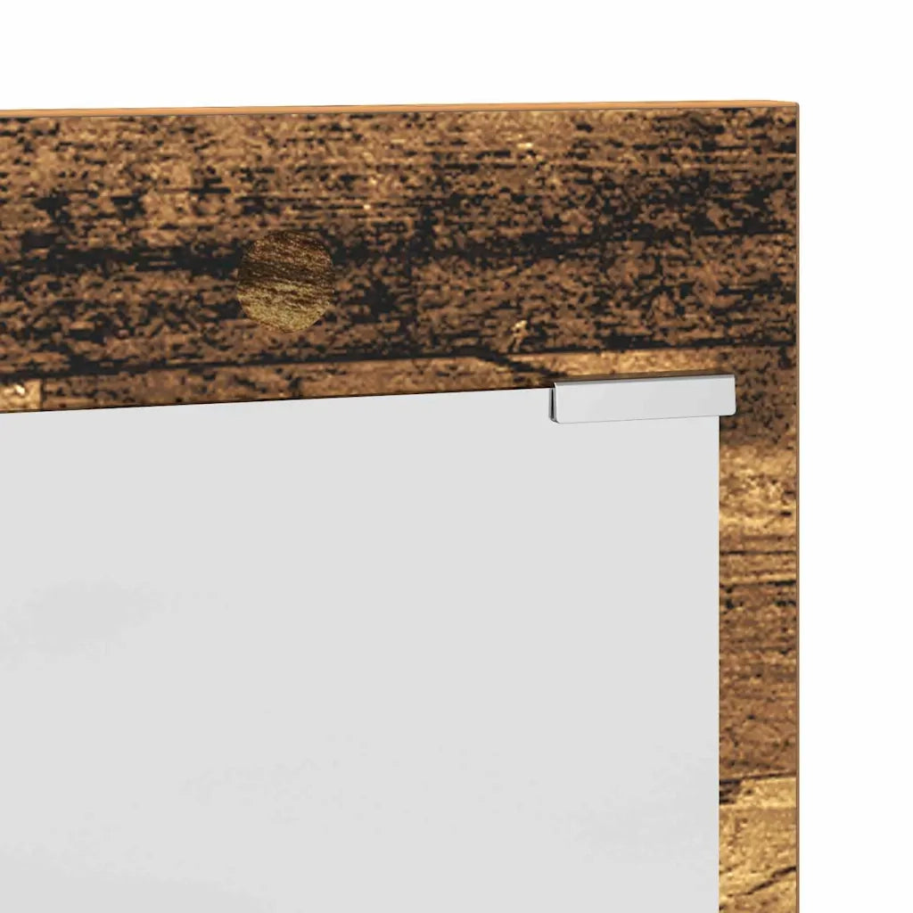 Appendiabiti a muro con specchio-Attaccapanni con specchio Legno vecchio 90 x 10 x 50 cm