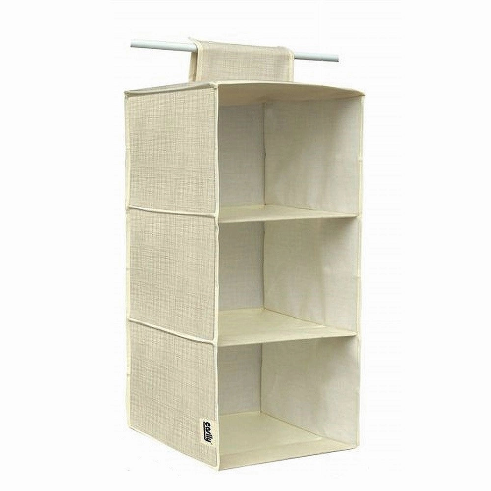 Trade Shop - Organizer Per Armadio In Tessuto Con 3 Ripiani Scomparti Salvaspazio 69701 -