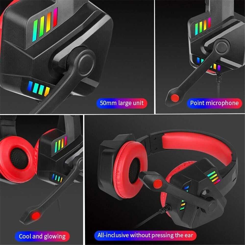 Trade Shop - Cuffie Gaming Con Microfono Per Pc Ps4 Xbox Console Illuminazione Led Rgb Gm301 -