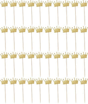 Decorazioni per Cupcake - Corona d'Oro - 40 Pack - Decorazioni per Torta - Festa di Compleanno - Matrimonio - Carta Luccicante - Bamboe di Qualità Alimentare