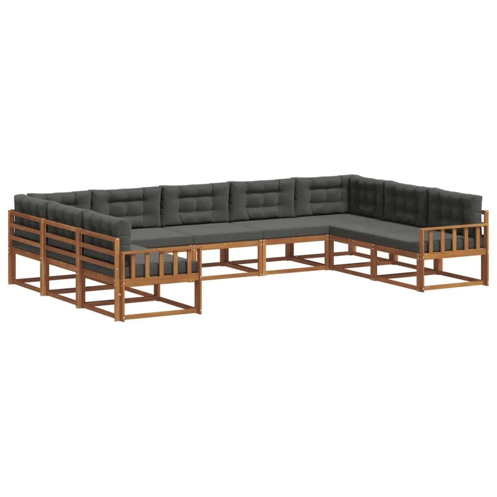 Set di divani da esterno con cuscino 9 pcs Naturale e Antracite 3368165